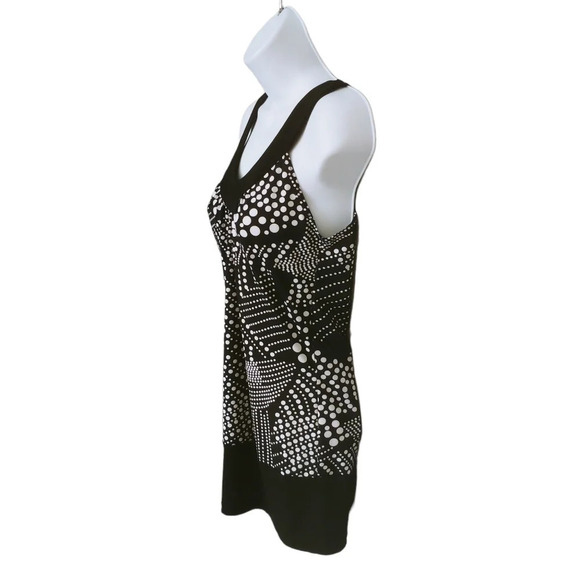 Black and White Random Polka Dot Sleeveless halter-like top S - Picture 4 of 7